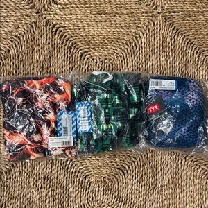 TYR and iSwim Swimwear Set - Fiery Red, Green, Blue